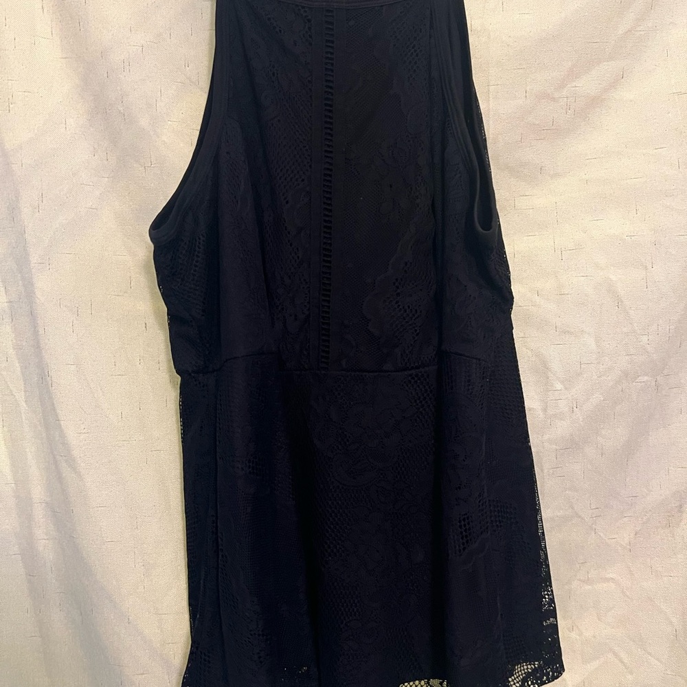 Torrid Black Lace Peplum Top